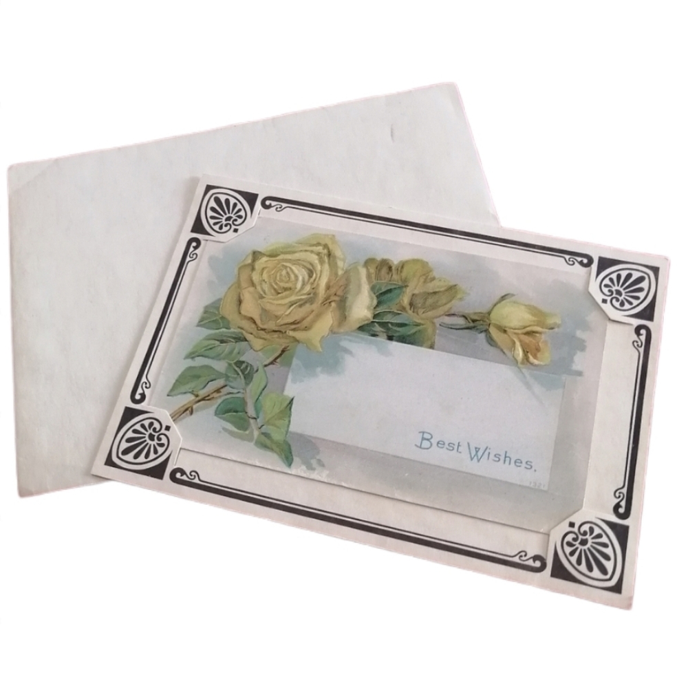 Antique 1910 Handpainted Best Wishes Post Card Rare